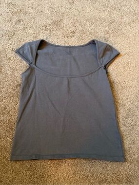 Brandy Melville Slate Gray Scoop Neck Short Sleeve Top